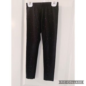 *GLITTERY* Girls Black Sparkle Leggings Like New